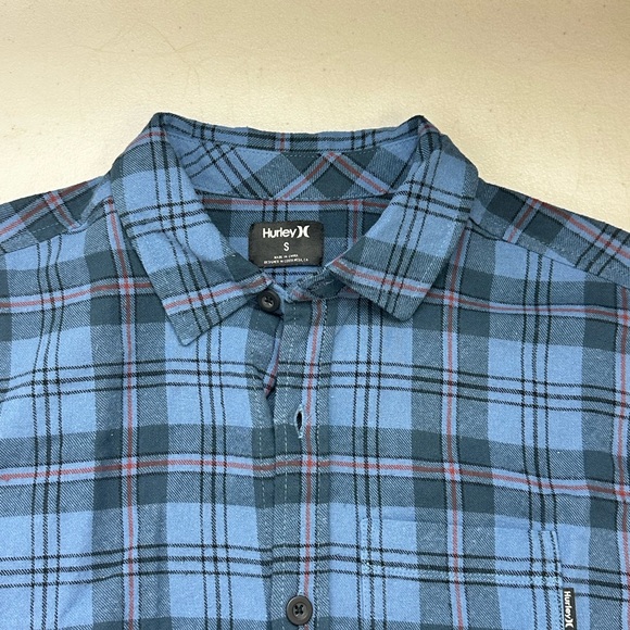 Hurley Men’s Thunderberry Portland Button Down Long Sleeves Shirt Plaid NWT - Picture 7 of 13